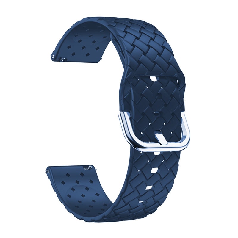 erorex For Samsung Galaxy Watch4 Classic 42/46Mm Weave Texture Silicone Watch Band(Midnight Blue) - Image 3