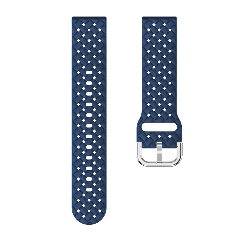 erorex For Samsung Galaxy Watch4 Classic 42/46Mm Weave Texture Silicone Watch Band(Midnight Blue) - Image 2