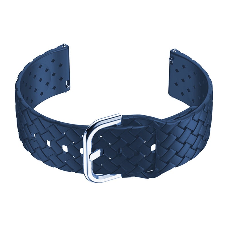 erorex For Samsung Galaxy Watch4 Classic 42/46Mm Weave Texture Silicone Watch Band(Midnight Blue) - Image 4