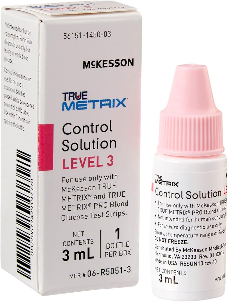 McKesson TRUE METRIX Control Solution Level 3, Blood Glucose Meters, 3 mL, 1 Count