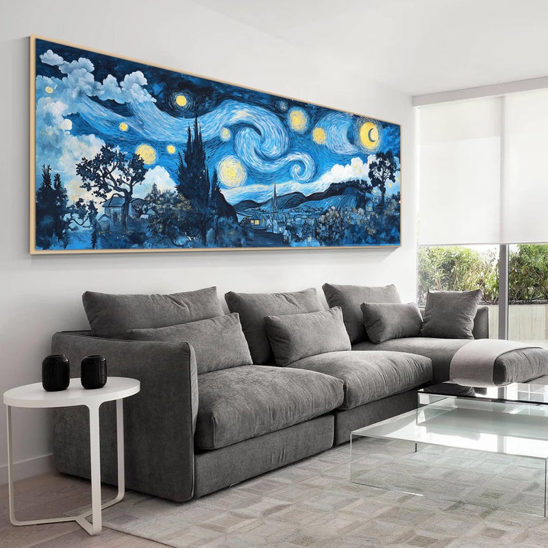 VAIIEYO Large Diamond Art Kits for Adults Starry Night Tree, Diamond Art Landscape, Large Diamond Painting Kits Full Drill Round Rhinestone Craft Canvas for Home Wall Decor Gift 12x31 inch - Image 3