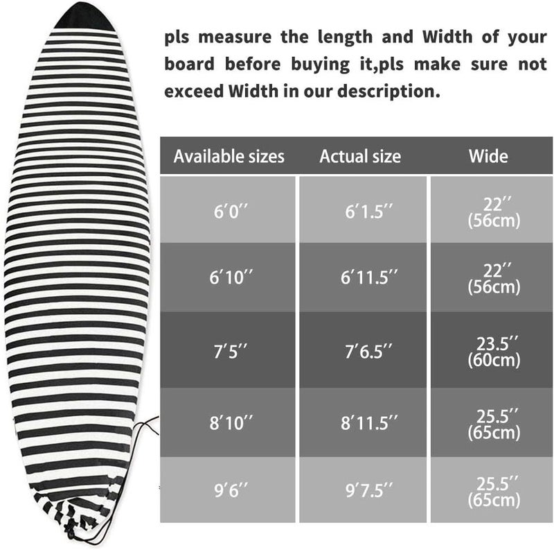 UCEDER Surfboard Sock Cover,Lightweight Stretch Board Bag for Sun Protection,Foldable Surfboard Sock Sleeve Perfect for Travel and Transportation - Image 2