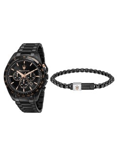 Maserati Men’s Traguardo Black Dial Stainless Steel Band SET Watch R8873612050 – 45mm  - Image 1