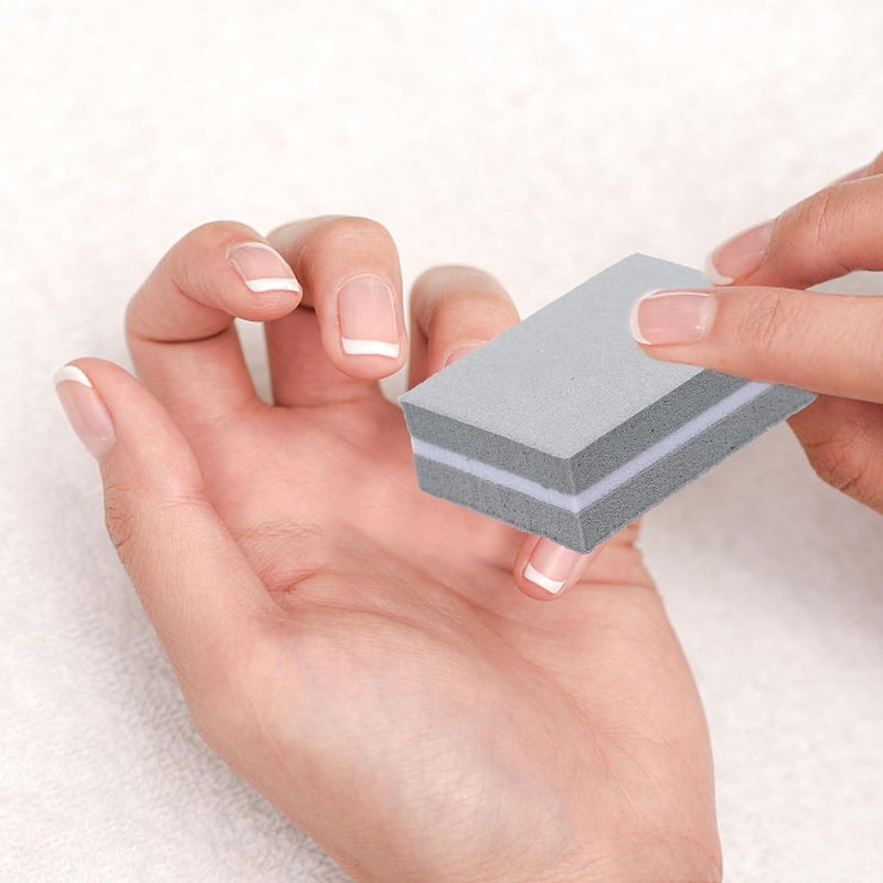 50pcs Mini Nail Sponge Buffers Gray Double-Sided Nail Files Manicure Polishing Blocks for Professional Art and Home Use - Image 5