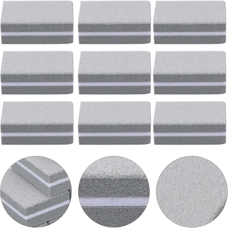 50pcs Mini Nail Sponge Buffers Gray Double-Sided Nail Files Manicure Polishing Blocks for Professional Art and Home Use - Image 3