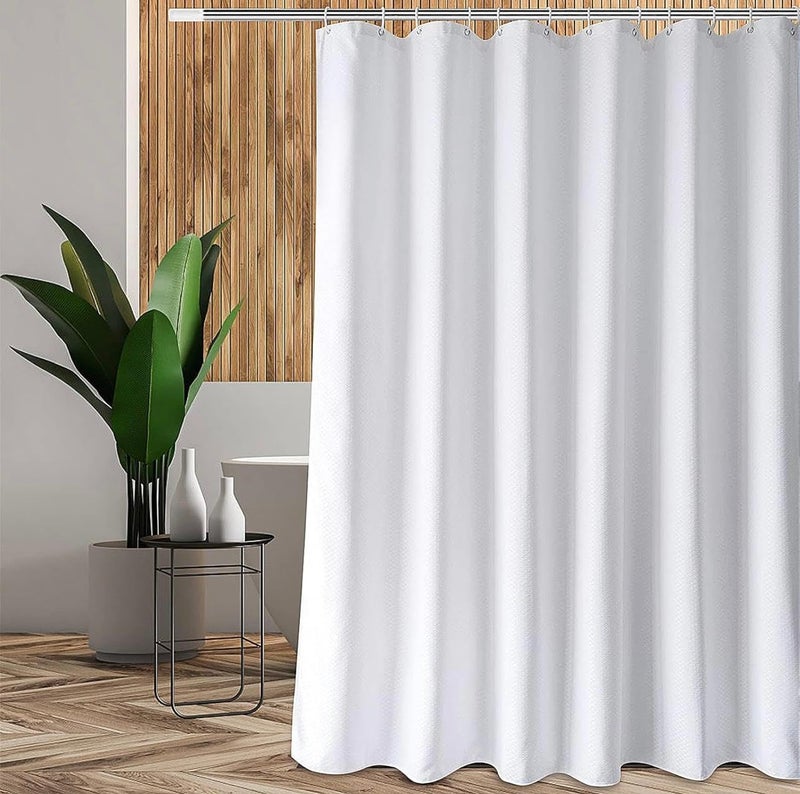 Waterproof Shower Curtain with Elegant Hexagon Design 180x180cm (White) - Image 4