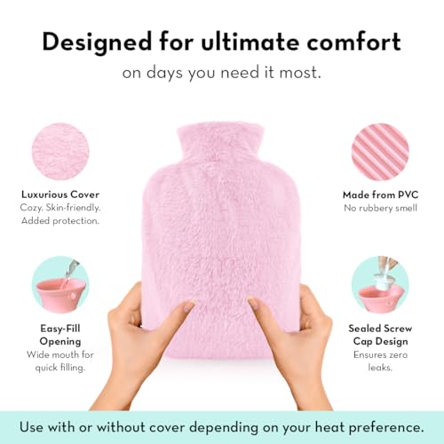 Plush Cuddle Buddy Hot Water Bag for Period Cramps & Muscle Pain With Soft Fur Cover | Natural Heat Therapy for Muscle Relaxation & Pain Relief | 1000 ml | Removable & Washable Fur Cover - Image 5