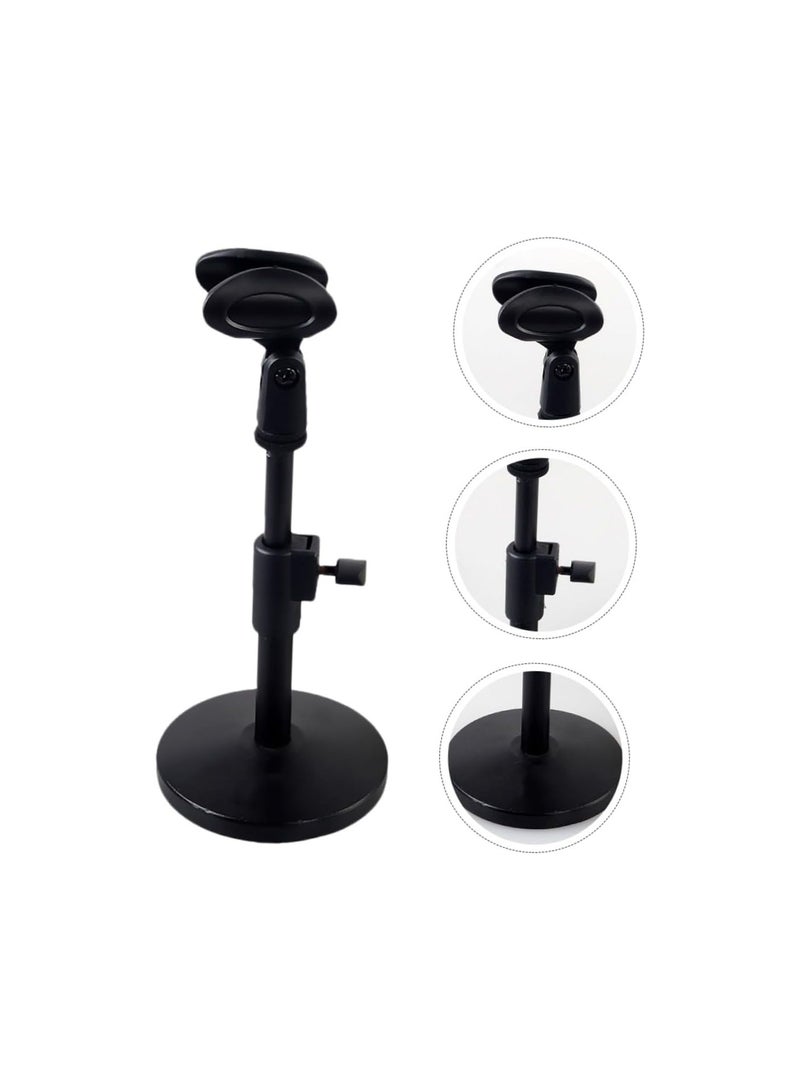 GGOOT 2pcs microphone stand table microphone fixing stand Fixing Frame for Meeting microphone desktop stand desktop tablet holder Microphone Bracket adjustable online class disc plastic Black  - Image 4