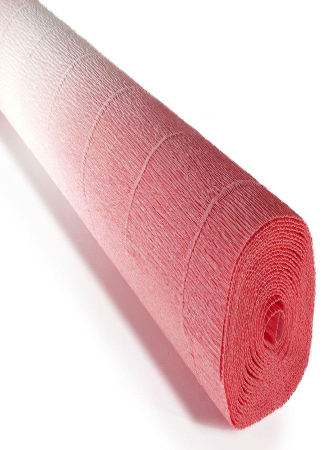 LCREATE LCREATE LCREATE Crepe Paper Roll 8.2ft Long 19.6 Inch Wide for Wedding Ceremony Various Large Festivals Decoration (White-Pink Gradient(600-4)) - Image 1
