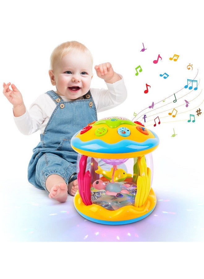 M SANMERSEN Baby Toys 6 to 12 Months - Ocean Projector Light Up Toys Musical Baby Toys for 12-18 Months Crawling Learning Tummy Time Toys for 1 2 3 Year Old Infant Boys Girls Gifts - Blue - Image 1