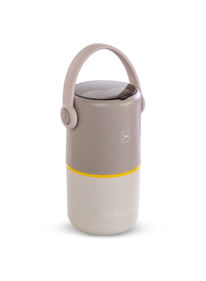 HYDROBREW صندوق غداء هيدروبرو مزدوج الطبقات من الفولاذ المقاوم للصدأ مع ملعقة وشوكة قابلة للطي - رمادي - Image 2