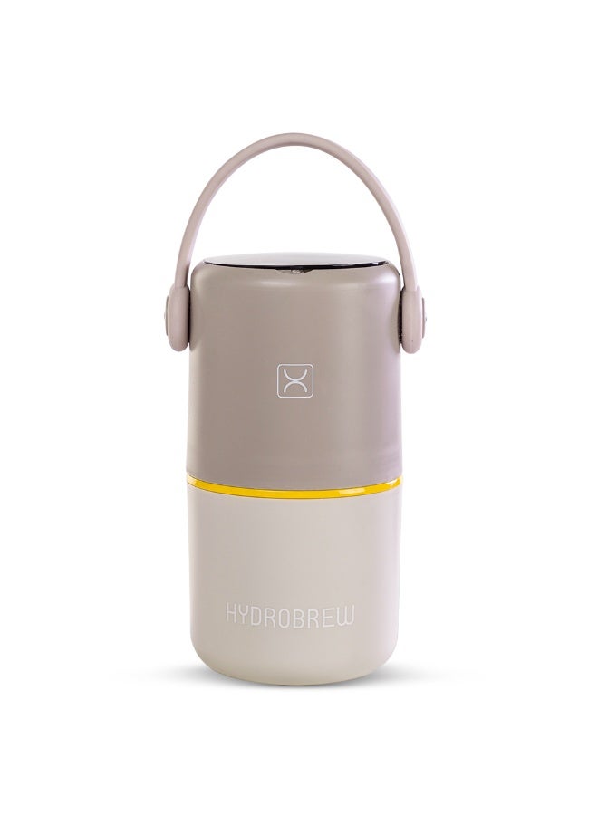 HYDROBREW صندوق غداء هيدروبرو مزدوج الطبقات من الفولاذ المقاوم للصدأ مع ملعقة وشوكة قابلة للطي - رمادي - Image 1