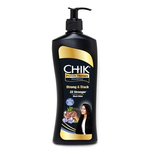 Chik Protein Therapy Shampoo| For Strong & Black Hair | With The Goodness Of Black Tea, and Flax Seeds | 340ml - Image 1
