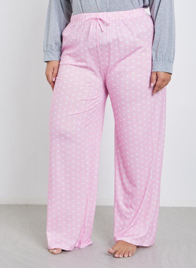 Styli Plus Wellness Slogan Drop Shoulder T-Shirt and Pyjama Set - Image 5