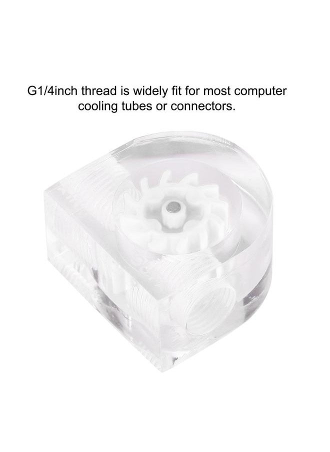 Thoraya 12 Impellers Flow Meter Indicator for PC Water Cooling System G1/4" Thread Semicircle (White)  - Image 4
