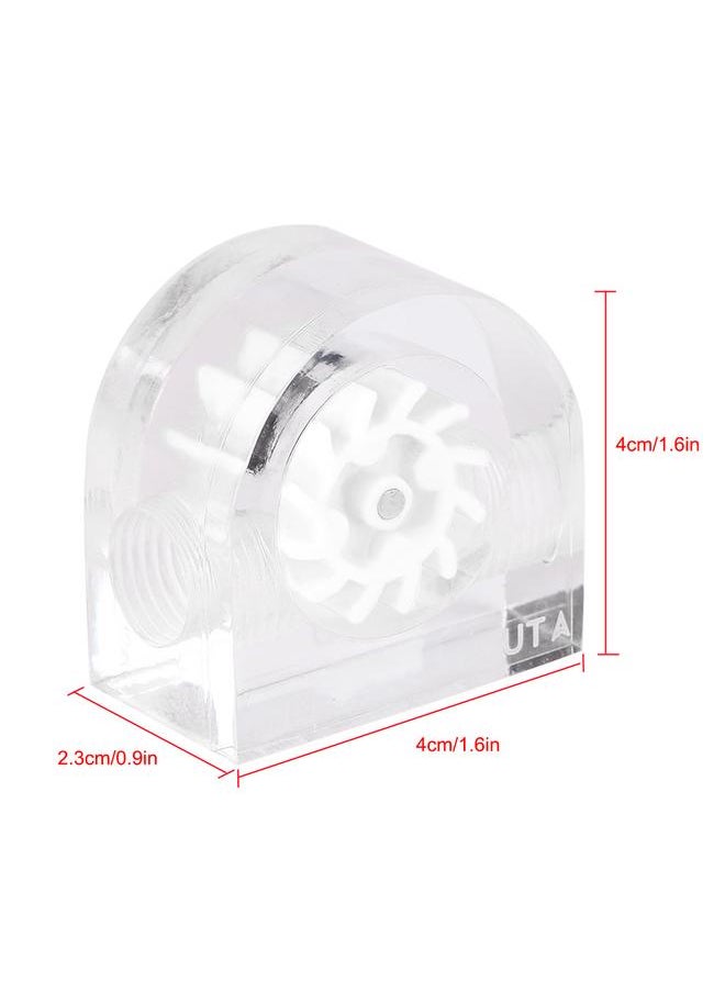 Thoraya 12 Impellers Flow Meter Indicator for PC Water Cooling System G1/4" Thread Semicircle (White)  - Image 3