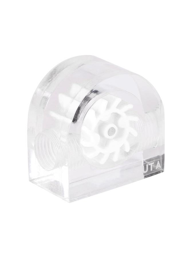 Thoraya 12 Impellers Flow Meter Indicator for PC Water Cooling System G1/4" Thread Semicircle (White)  - Image 1
