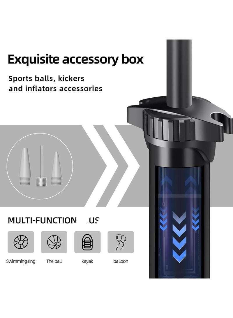 Generic Bike Tire Pump with Gauge, Air Pump Portable, Fits Presta & Schrader Valves, 160 PSI, Bicycle Pump for Road Bike, MTB, BMX, Sports Balls  - Image 3