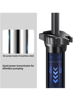 ماركة غير محددة Bike Tire Pump with Gauge, Air Pump Portable, Fits Presta & Schrader Valves, 160 PSI, Bicycle Pump for Road Bike, MTB, BMX, Sports Balls  - Image 4