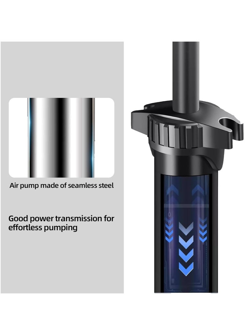 Generic Bike Tire Pump with Gauge, Air Pump Portable, Fits Presta & Schrader Valves, 160 PSI, Bicycle Pump for Road Bike, MTB, BMX, Sports Balls  - Image 4