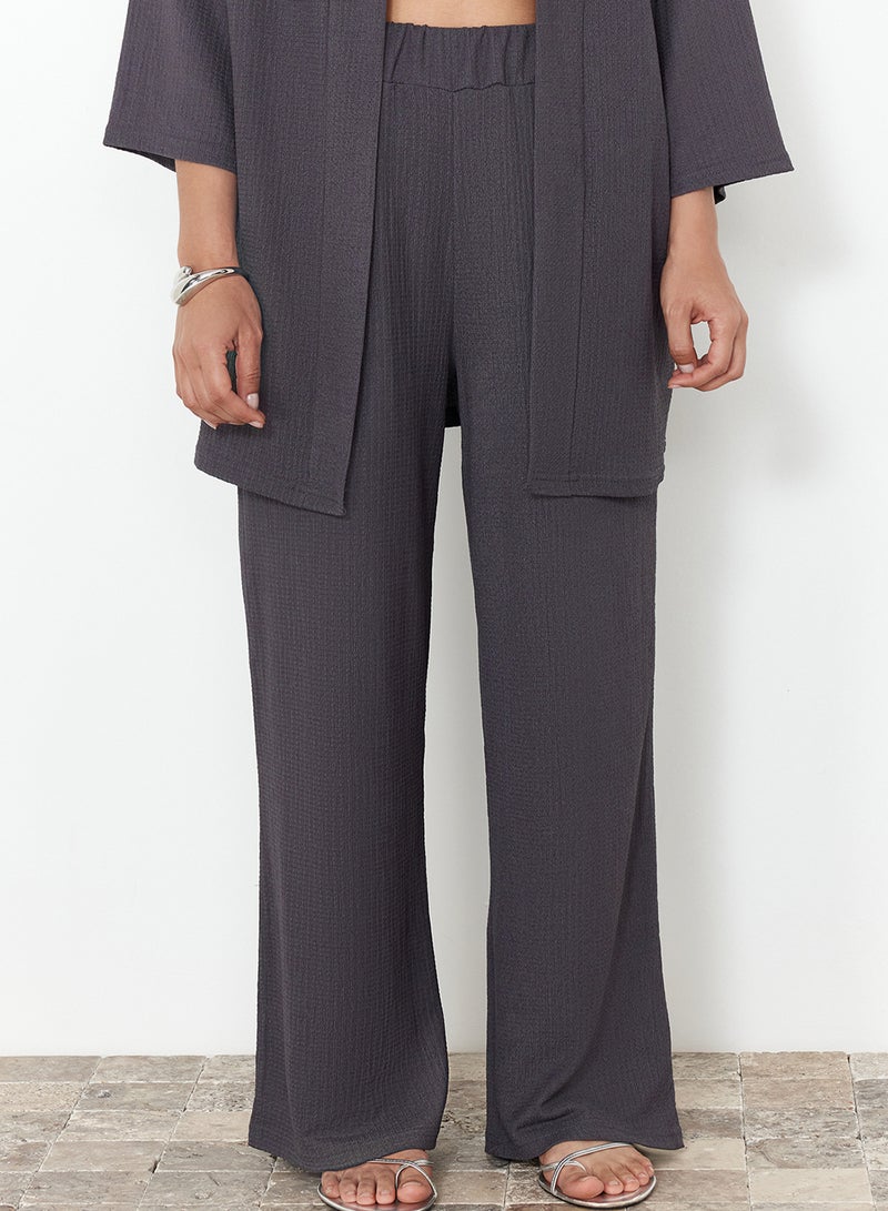 trendyol Relaxed Fit Smoked Knitted Kimona and Pants Set - TWOSS24AU00091 - Image 4