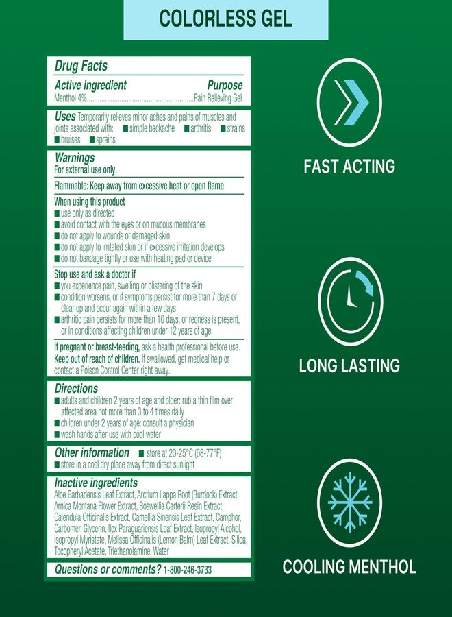 Biofreeze 11815 Menthol Pain Relieving Gel Colorless Gel, 4 FL oz Tube, Arthritis, Simple Backaches and Joint Pain - Image 4