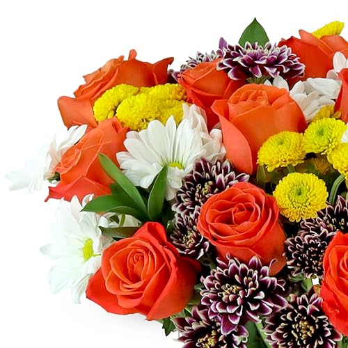 Benchmark Bouquets - Life is Good Orange Roses - Fresh Flowers for Delivery - Mothers Day Flowers for Mom - Gifts for Mom - Mother's Day Bouquet (Glass Vase Included) - Image 2