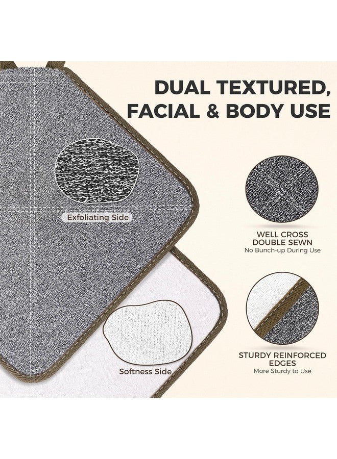 ZOMCHI 3 Pack Exfoliating Washcloth, Premium Facial and Body Wash Cloths with Softness and Scrubbing Two Sides, Bath Cloths for Women and Men (Smoke) - Image 2