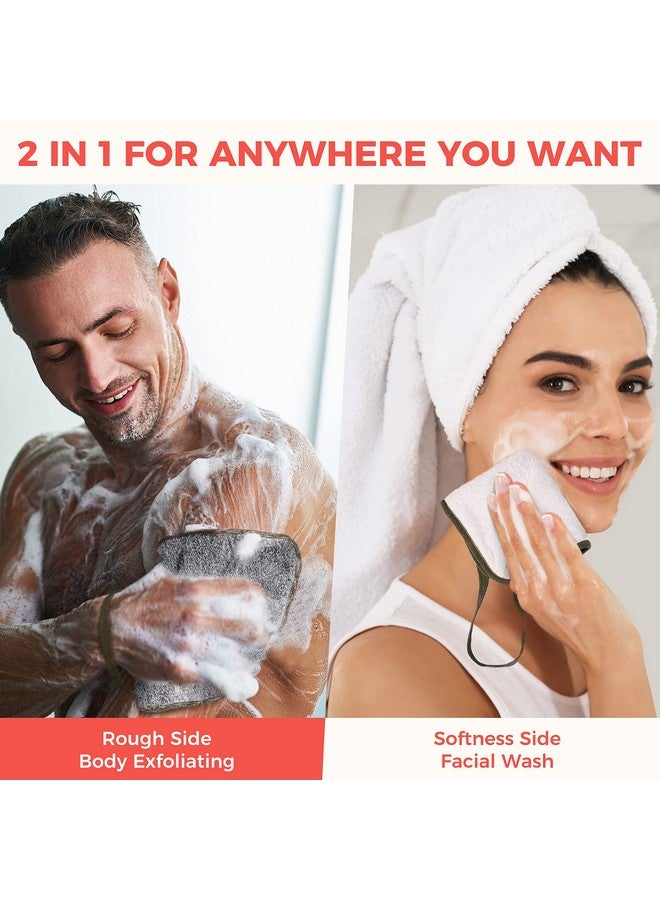 ZOMCHI 3 Pack Exfoliating Washcloth, Premium Facial and Body Wash Cloths with Softness and Scrubbing Two Sides, Bath Cloths for Women and Men (Smoke) - Image 5