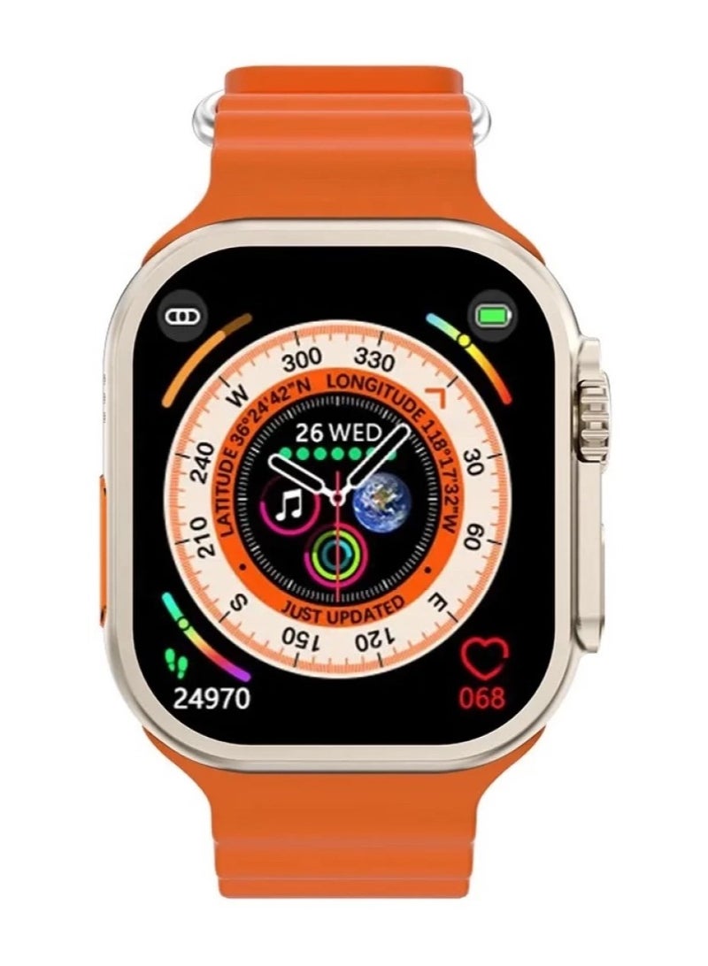 FEND F8 Ultra Smart Watch 49mm Full Screen Display With 2 Pair Straps and Wireless Charger For Mens and Boys - Image 3