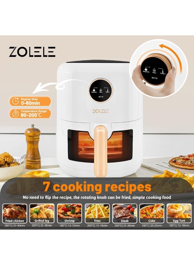 Zolele ZA004 Electric Air Fryer 4L – 1300W Rapid Hot Air Circulation, Oil-Free Healthy Cooking, Non-Stick - Image 2