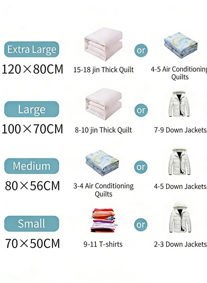 4PCS Vacuum Storage Bags, Reusable Compression Bags, Double Zip Seal Clip,Travel Vacuum Sealer Bags, Rapid Vacuum for Clothes, Mattress, Blanket, Pillows Compression and Travelling(1Extra Large + 1 Large + 1Medium + 1 Small) - Image 2