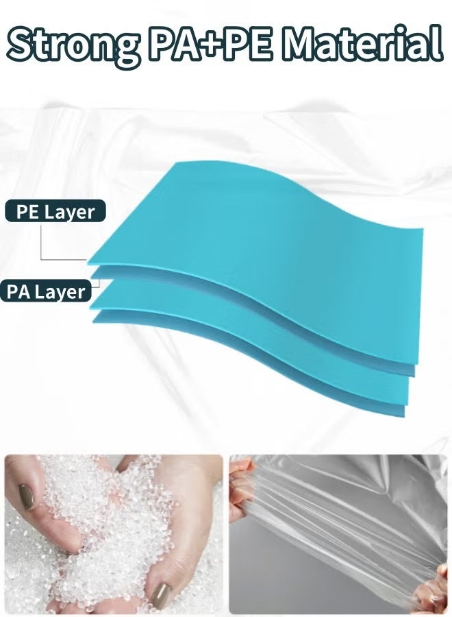 4PCS Vacuum Storage Bags, Reusable Compression Bags, Double Zip Seal Clip,Travel Vacuum Sealer Bags, Rapid Vacuum for Clothes, Mattress, Blanket, Pillows Compression and Travelling(1Extra Large + 1 Large + 1Medium + 1 Small) - Image 4