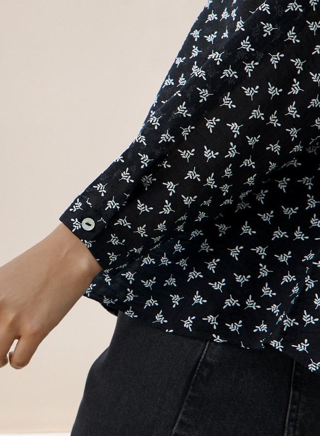 Splash FAV Mandarin Collar Top with Print - Image 5
