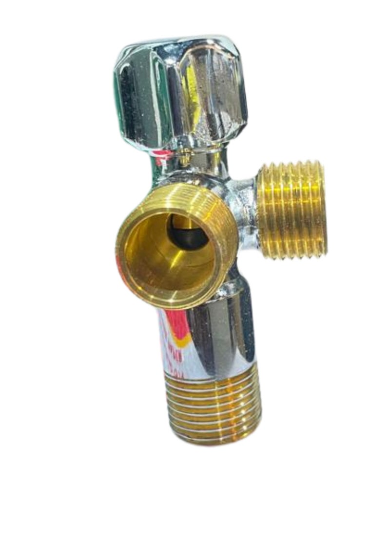محبس زاويه مخرجين 1/2 بوصه مسكه دائري  دولفي(DAV-004CH)  - Image 1