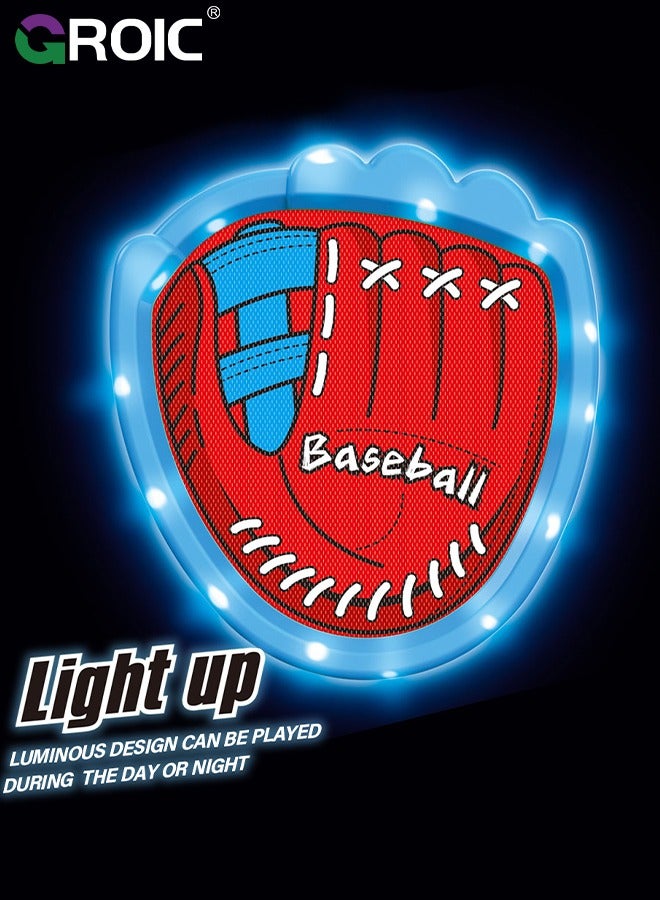 GROIC Kids Velcro Catching Balls Set,Toss and Catch Ball Game Set with Light,Baseball Glove Sticky Mitt,Yard Games Beach Toys,Paddle Ball Family Backyard Games,Kids Outdoor Games Baseball Game - Image 3