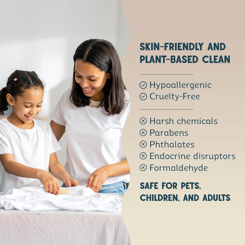 QLEAN Vegan Stain Remover Bar for Fabrics, Laundry Bar Soap for Clothes - Plant-Based, Travel-Friendly Stain Remover for Grease, Wine, Coffee, Grass & More - Non-Toxic & Safe for Delicates (1) - Image 4