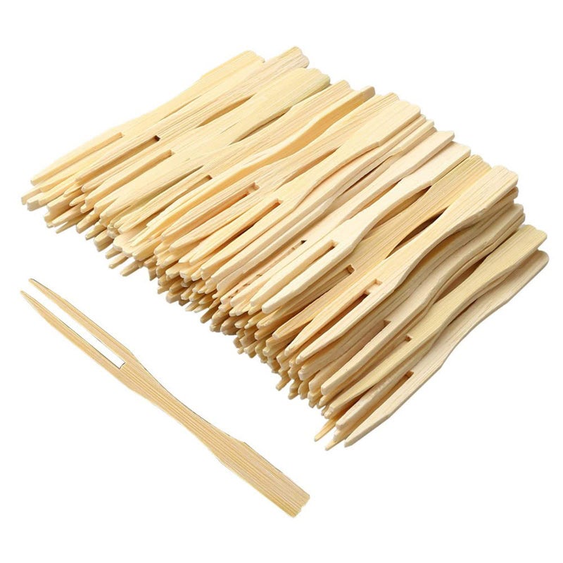 Lanjue 200PCS Wooden Fruit Forks 35 Inch Bluntend 24cm Length