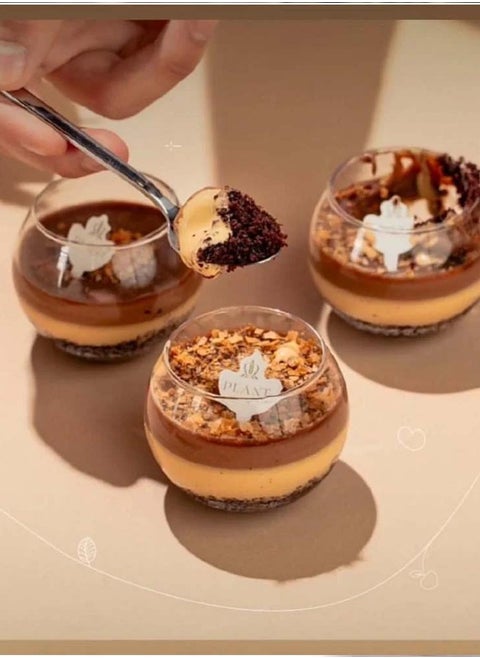 10 Pieces Cheesecake glasses Clear 8x8 cm