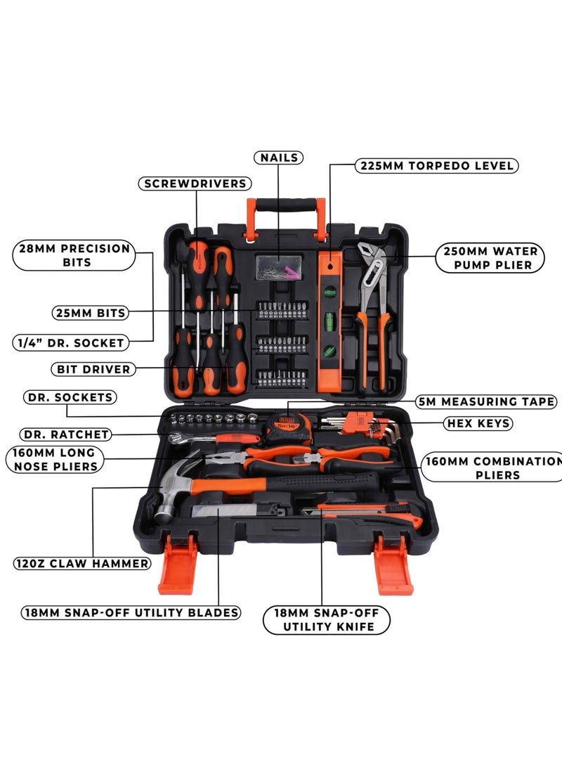 BLACK+DECKER 154 Pieces Hand Tool Kit For Home And Office Use Bmt154C  - Image 3