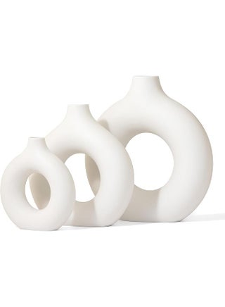 Ceramic Vase Flower Vase Set Of 3 Hollow Round Matte Vase For Room Decor Modern Farmhouse Home Décor Accents Living Room Decor Book Shelf Mantel And Minimalism Dining Coffee Table Decor. - pzsku/Z228FB5605AECF39DD85BZ/45/_/1741544454/79a2fa34-e156-407e-a8fc-8de6a3a60f1d