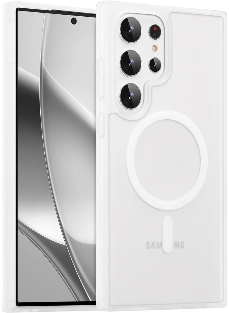 أكاليكس جراب مغناطيسي لهاتف سامسونج جالاكسي إس 26 ألترا، ظهر غير لامع شفاف، جراب مغناطيسي مقاوم للصدمات متوافق مع ماج سيف، لهاتف سامسونج جالاكسي إس 26 ألترا (أبيض) - Image 1