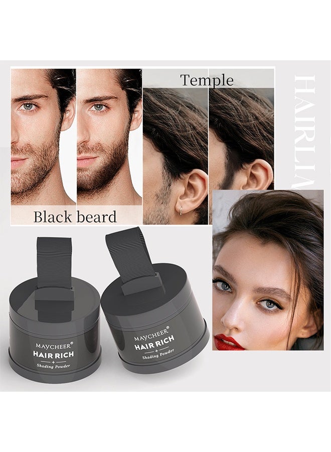 مايتشير بودرة ظل خط الشعر، بودرة خط الشعر السحرية لتغطية خط الشعر فورًا، خافي عيوب جذور الشعر مع قطعة نفخ لتغطية الجذور للشعر الخفيف، مقاومة للماء (أسود) - Image 5