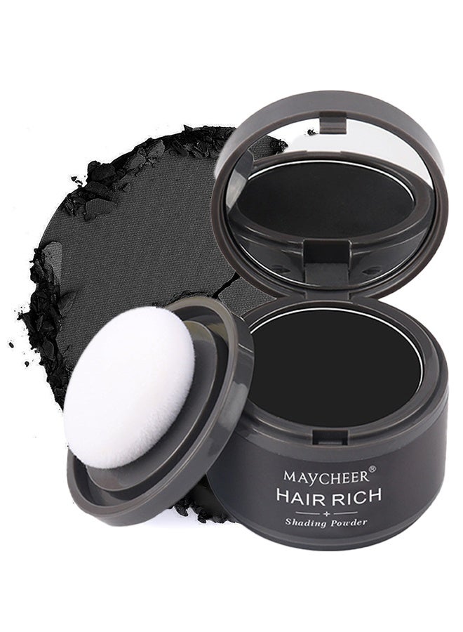 مايتشير بودرة ظل خط الشعر، بودرة خط الشعر السحرية لتغطية خط الشعر فورًا، خافي عيوب جذور الشعر مع قطعة نفخ لتغطية الجذور للشعر الخفيف، مقاومة للماء (أسود) - Image 1