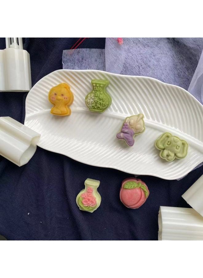 Generic 25g Small Moon Cake Mold Cartoon Altman Wine Bottle Cute Mini Moon Cake Ice Skin Moon Cake Mold Wholesale-Specifications:White Rabbit Mold-Color:Milky White ABS Material  - Image 5