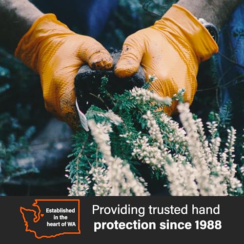 GLOVEWORKS HD Orange XXL Nitrile Gloves, 8 mil Nitrile Disposable Gloves with Raised Diamond Texture, 2 Boxes of 100 Gloves - Image 3