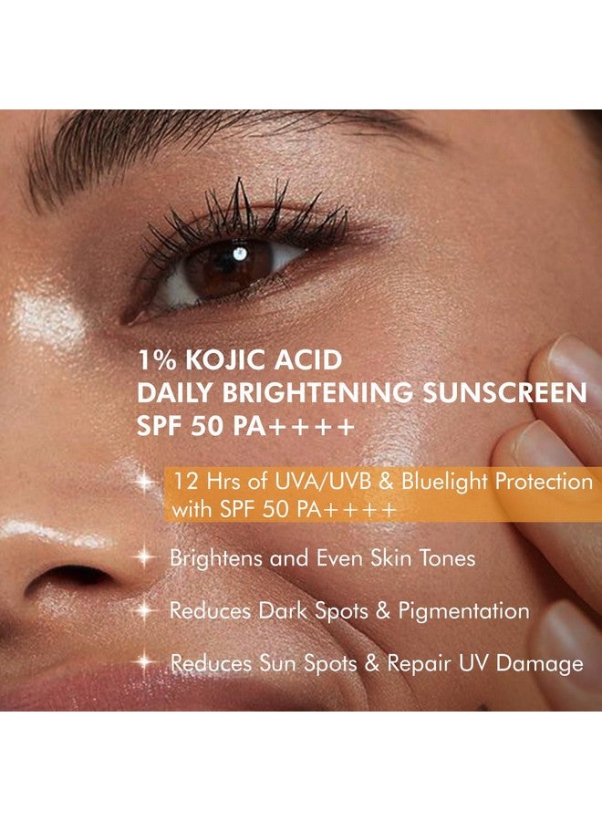 إم كافيين mCaffeine CLEAR GLOW 1% Kojic Acid & Alpha Arbutin Brightening Sunscreen SPF 50 PA++++ |Niacinamide-Dark Spots & Pigmentation|UVA-B Sun Protection|للرجال والنساء - 50 مل لجميع أنواع البشرة - Image 3