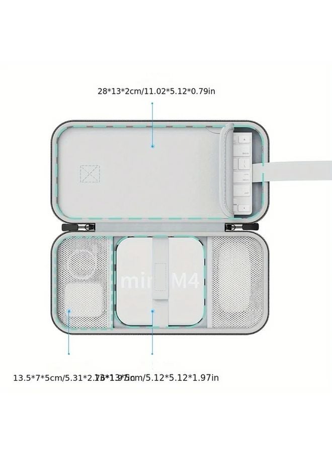 Light Grey EVA Hard Case For Apple Mac Mini M4 With Keyboard Mouse Compartment - Image 3