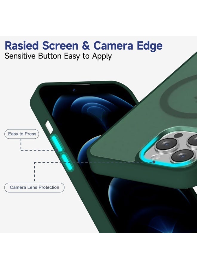 ACLIX Matte Magnetic case for iPhone 13 Pro , High Grade Drop Protection with Shockproof Strip, Translucent Matte Back Phone Case (Green) - Image 4