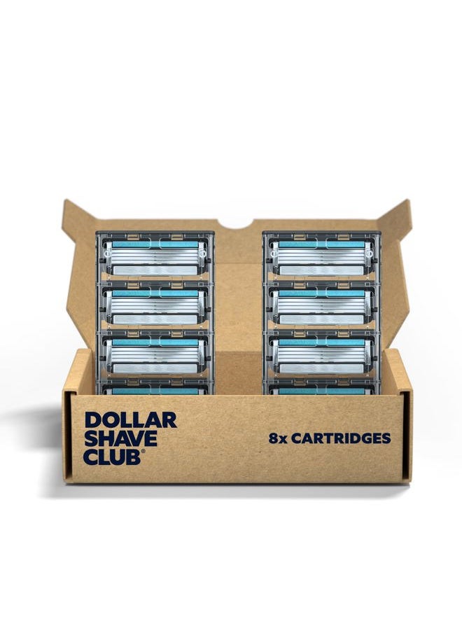 DOLLAR SHAVE CLUB 4 Blade Razor Refills (8 Pack) | Swift Rinse Blades for Longer and Thicker Hair  - Image 1